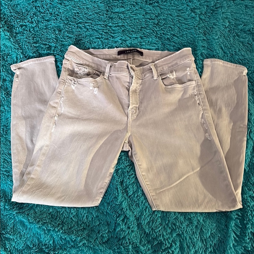 J Brand Women’s Ripped Gray Skinny Jeans